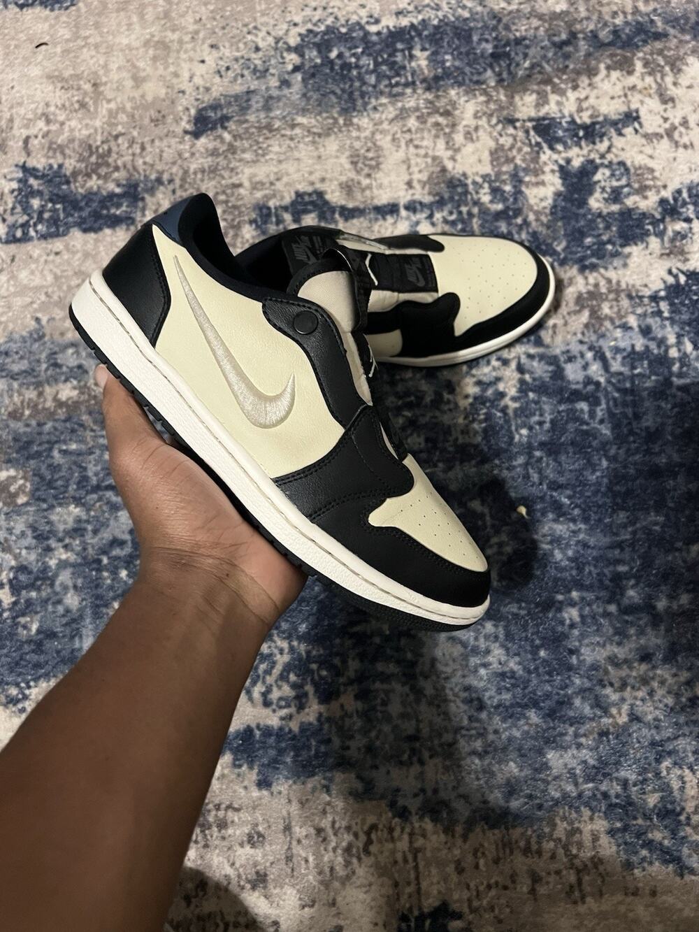 Size 8.5 M-Nike Air Jordan 1 Low Slip On Shoes Fossil AV3918-201 Women's 9.5